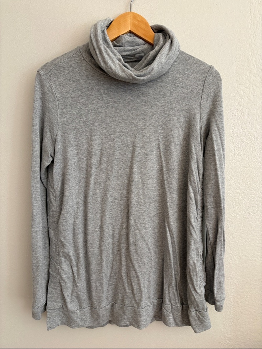 Seraphine Heather Gray Knit Maternity Turtleneck Top